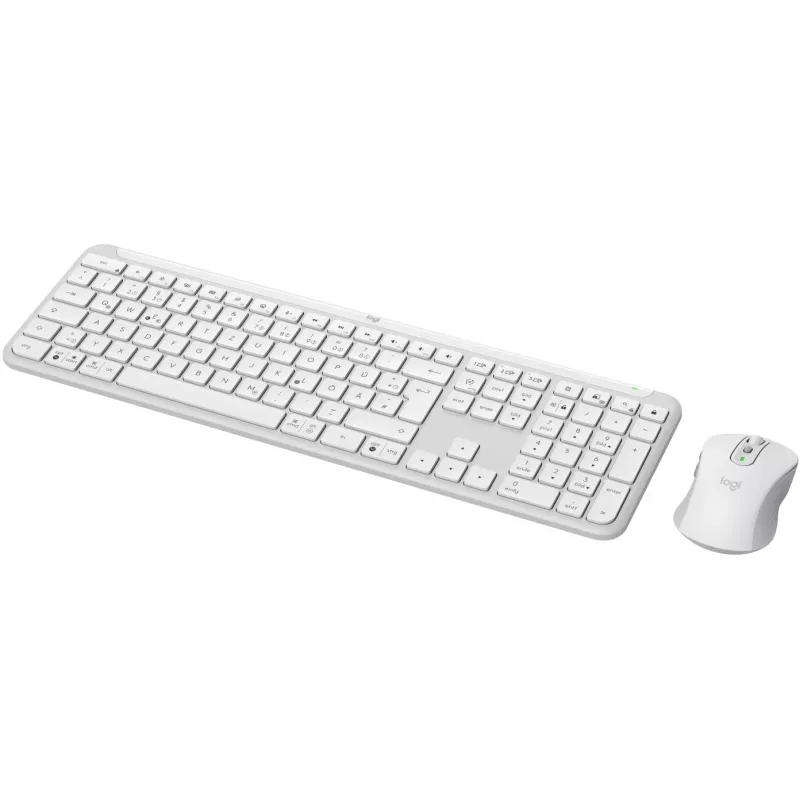 Logitech MK950 Signature Slim toetsenbord muis inclusief Office RF Wireless + Bluetooth QWERTZ Duits grafiet wit