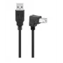 Microconnect USBAB2ANGLED USB-kabel USB 2.0 2 m USB A USB B zwart