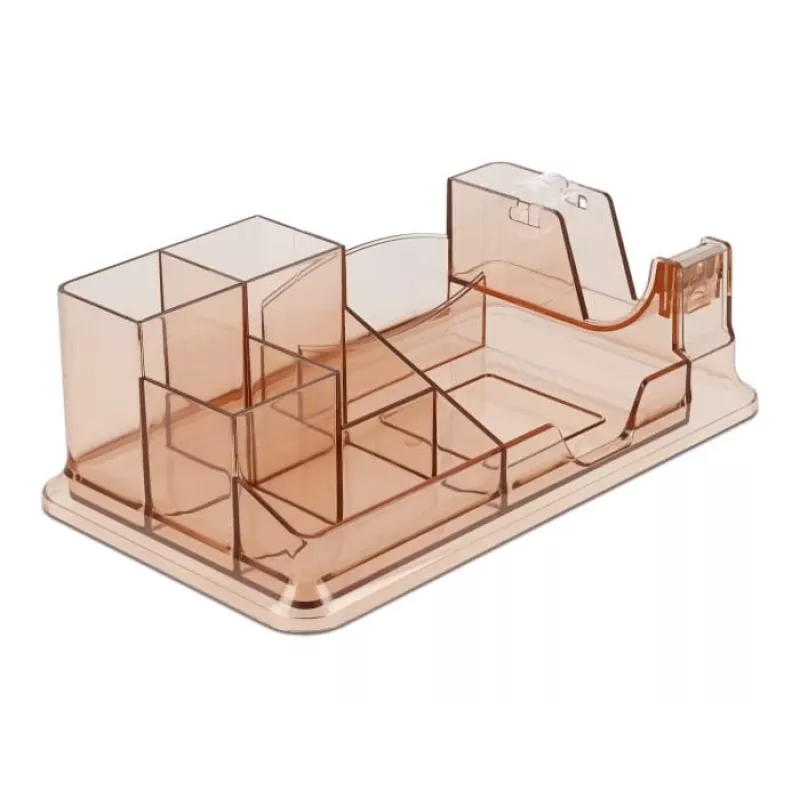 Bureau-organizer DeLOCK 18341 transparant bruin kunststof 145x250x85mm