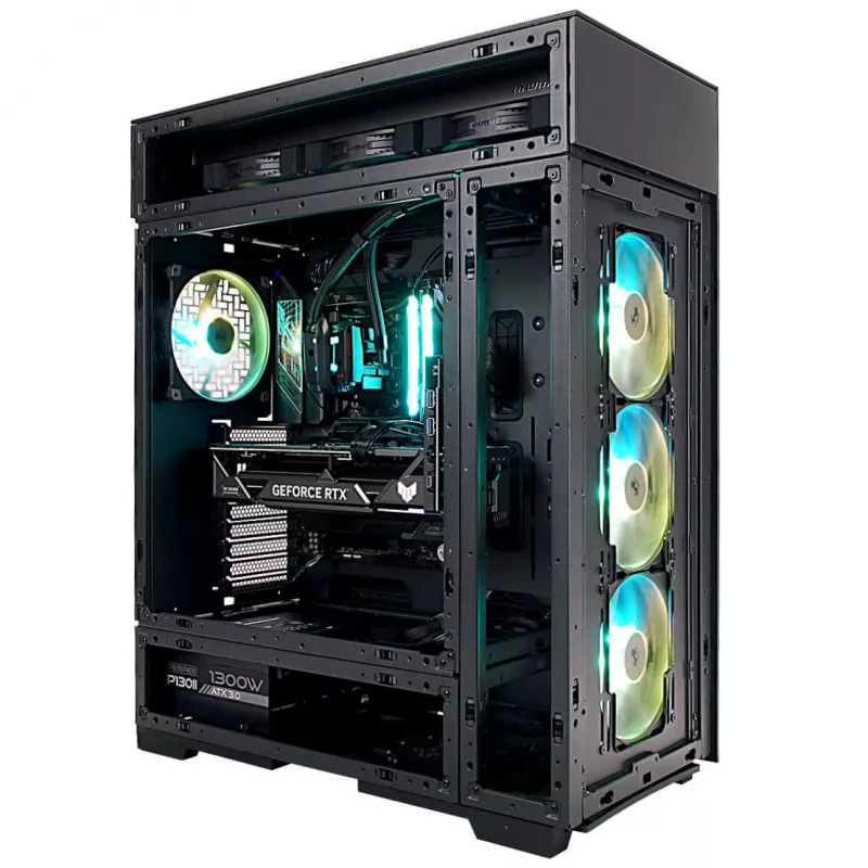 InWin Modfree Deluxe big-tower gehard glas - zwart