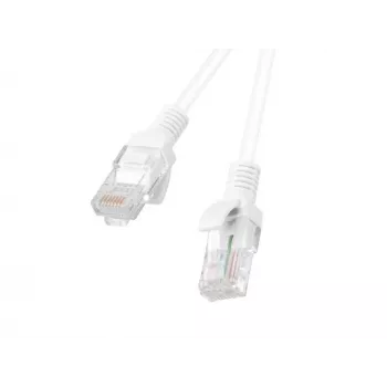 LANBERG netwerk-patchkabel Cat5e UTP 3 m, litze 26 AWG, RJ-45 stekker-stekker, PVC-mantel, wit