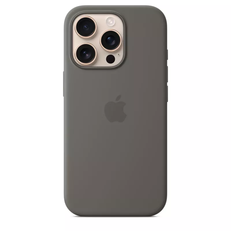 Apple iPhone 16 Pro siliconen case met MagSafe - steengrijs