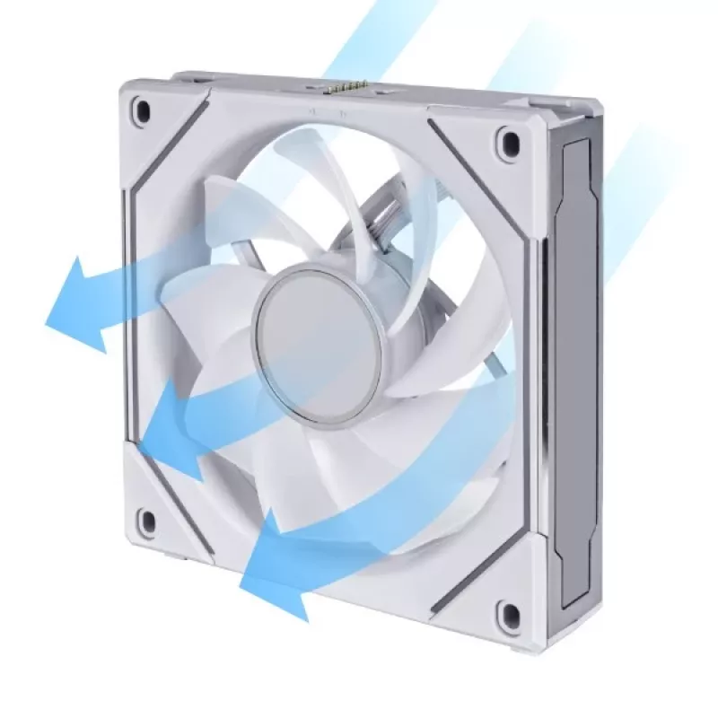 120mm Lian Li UNI FAN SL-INF Wireless ARGB PWM — wit, modulair magnetisch ventilatorsysteem