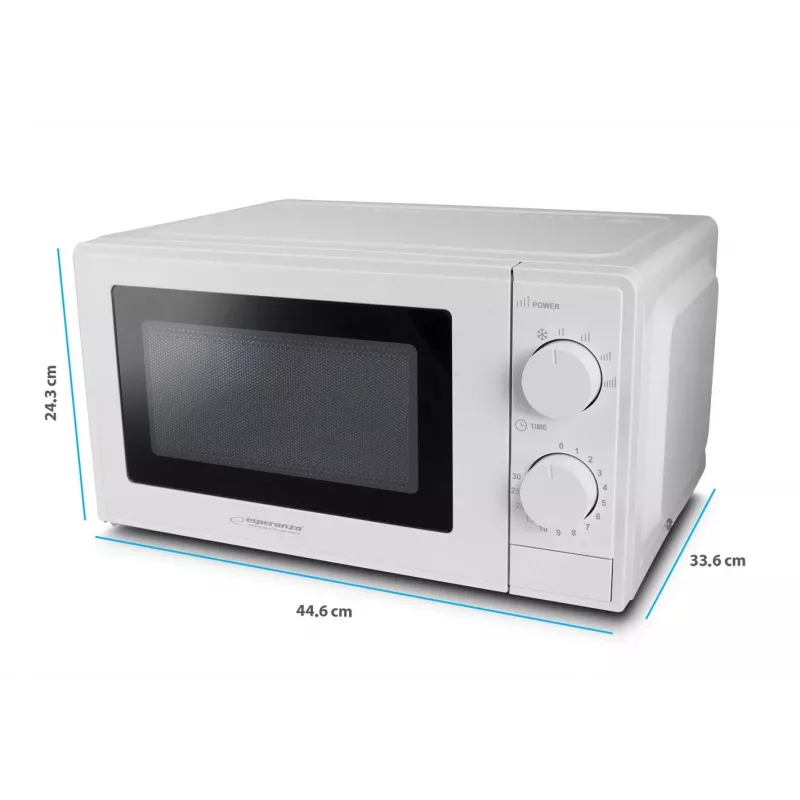 Esperanza ESTOFADO EKO011W solo magnetron, vrijstaand, 20 l, 700 W, 5 vermogensniveaus, draaiplateau 24,5 cm, wit