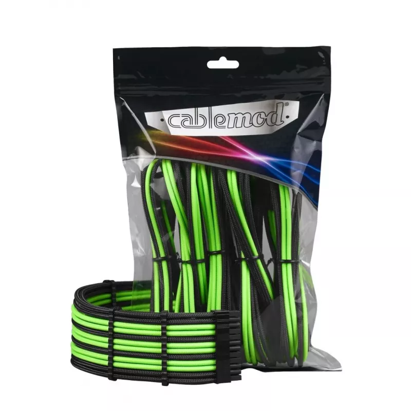 Interne stroomkabel CableMod CM-PCAB-BKIT-NKKLG-3PK-R zwart groen