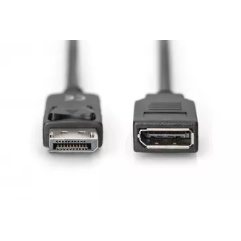 Digitus ASSMANN - DisplayPort-verlengkabel - DisplayPort (M) - DisplayPort (W) - 2 m (DisplayPort 1.2) - gegoten - zwart (AK-340200-020-S)
