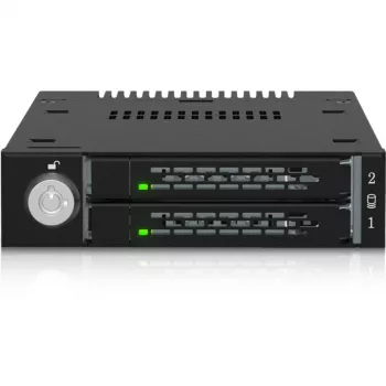ICY DOCK - ToughArmor - MB834MK-B V2 - 2x M.2 NVMe naar 1x 3,5-inch bay wisselraam metaal met sleutelslot SlimSAS 4i zwart