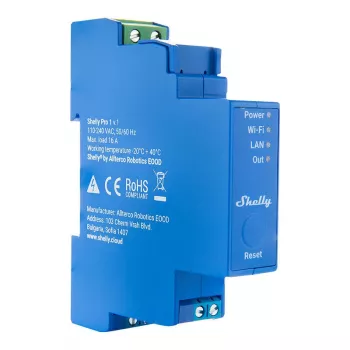 Halfgeleiderrelais Shelly Pro 1 blauw 16A 110-240V Wi-Fi