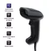 Handbarcodescanner QOLTEC 50863 — 1D/2D-scanner, USB bekabeld, LED-sensor, zwart, 5V, 1,8 m kabel
