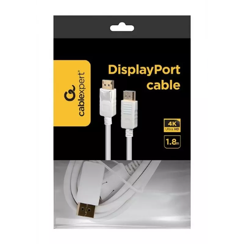 DisplayPort-kabel Gembird CC-DP2-6-W – DisplayPort naar DisplayPort, 1,8 m, wit