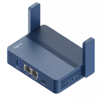 Draagbare router Cudy TR3000 AX3000 Wi‑Fi 6, Gigabit Ethernet WAN/LAN, USB-A, externe antennes, blauw