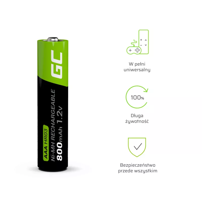 Green Cell GR08 huishoudbatterij oplaadbare batterij AAA nikkel-metaalhydride (NiMH)