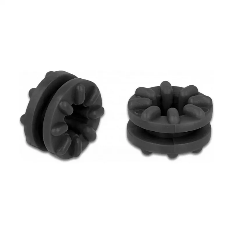 Doorvoerrubber DeLOCK antivibratiedoorvoerrubber zwart 10 stuks