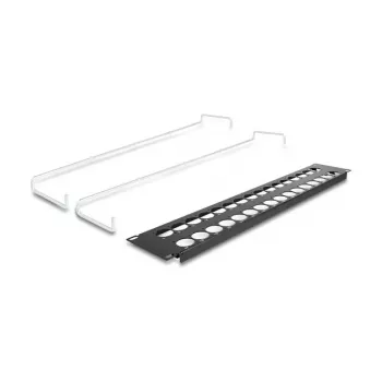 DeLOCK 67057 19 inch D-type patchpanel met trekontlasting, 32 poorten, zwart