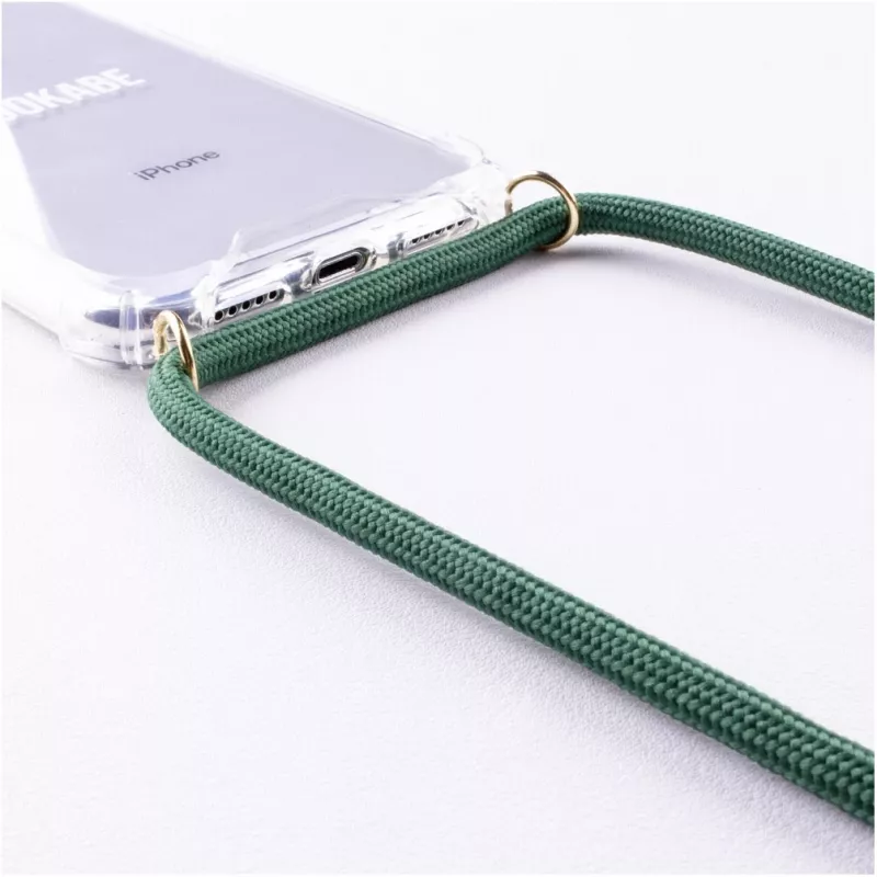 Telefoonhanger-hoesje Lookabe voor iPhone X / Xs — goud met groen bandje