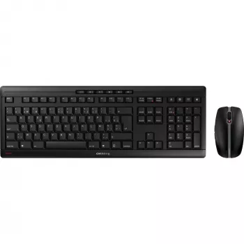 CHERRY Stream Desktop Recharge toetsenbord muis inbegrepen universeel RF draadloos AZERTY Belgisch zwart