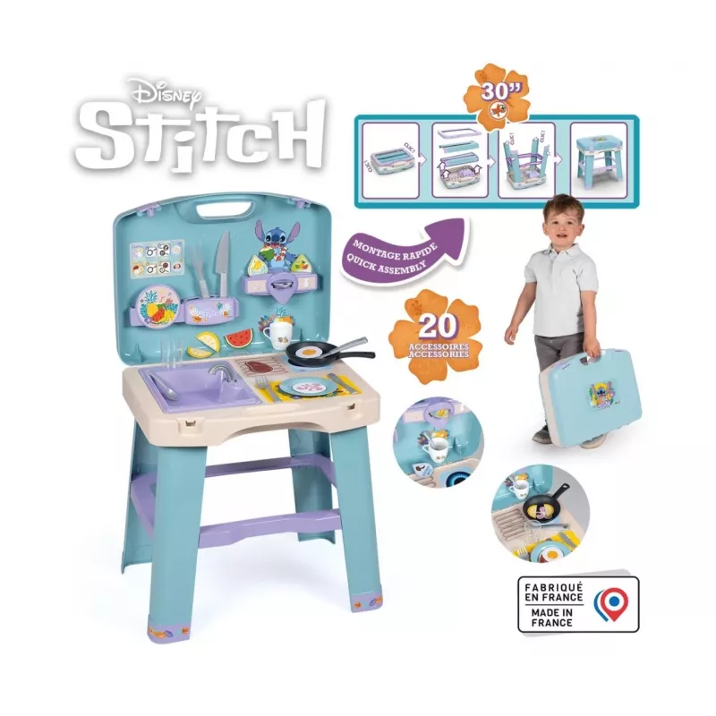 Speelkeuken SMOBY Stitch Kitchen 7600311909 met accessoires – rollenspel keukenset voor kinderen