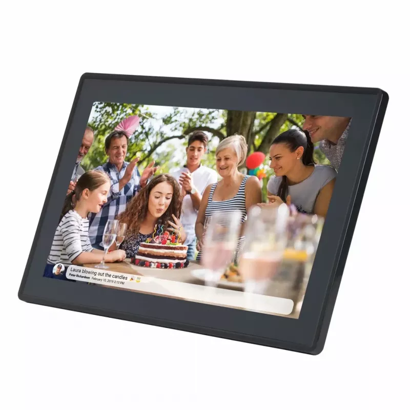 Denver PFF-1515B digitale fotolijst 39,6 cm (15,6") Full HD 1920 x 1080 IPS-aanraakscherm, wifi, 16 GB, zwart