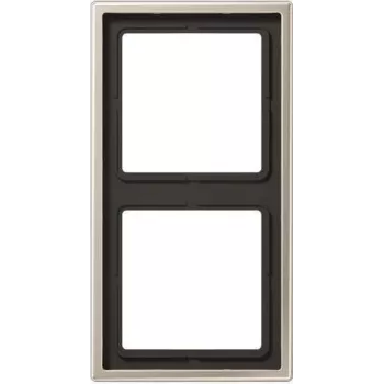 Schakelaarafdekking JUNG ES 2982 – zwart en edelstaal, schroefloos, 81×152 mm