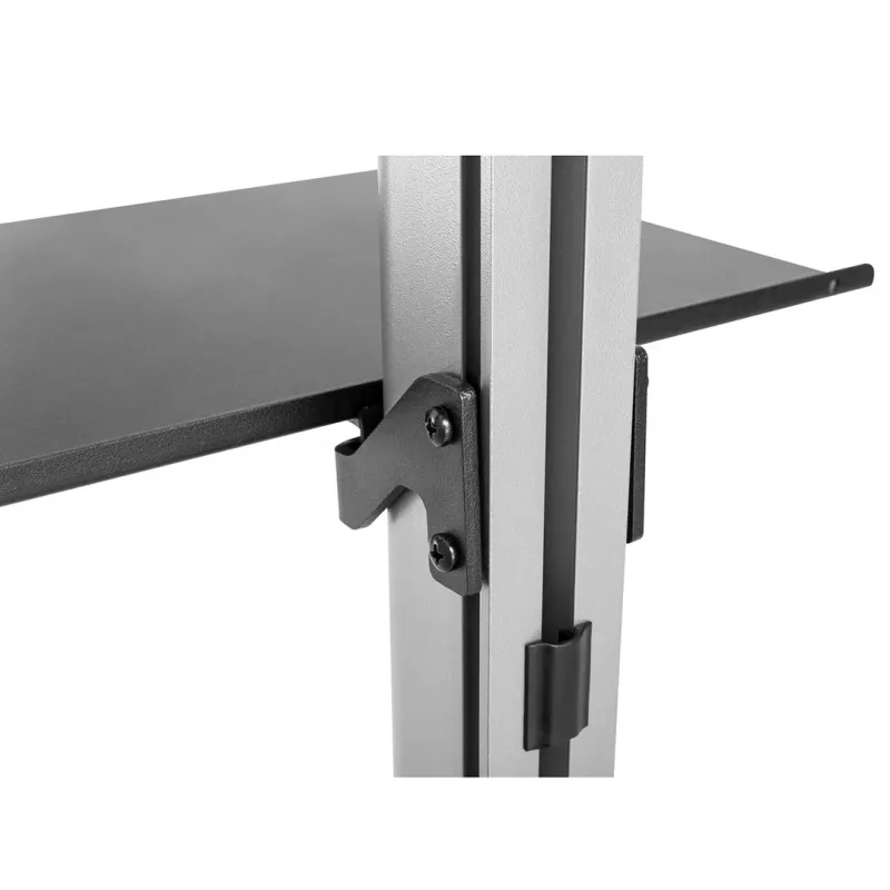 Maclean MC-791N telescopische vloer-plafond tv-beugel met plank, 37-70 inch, 30 kg
