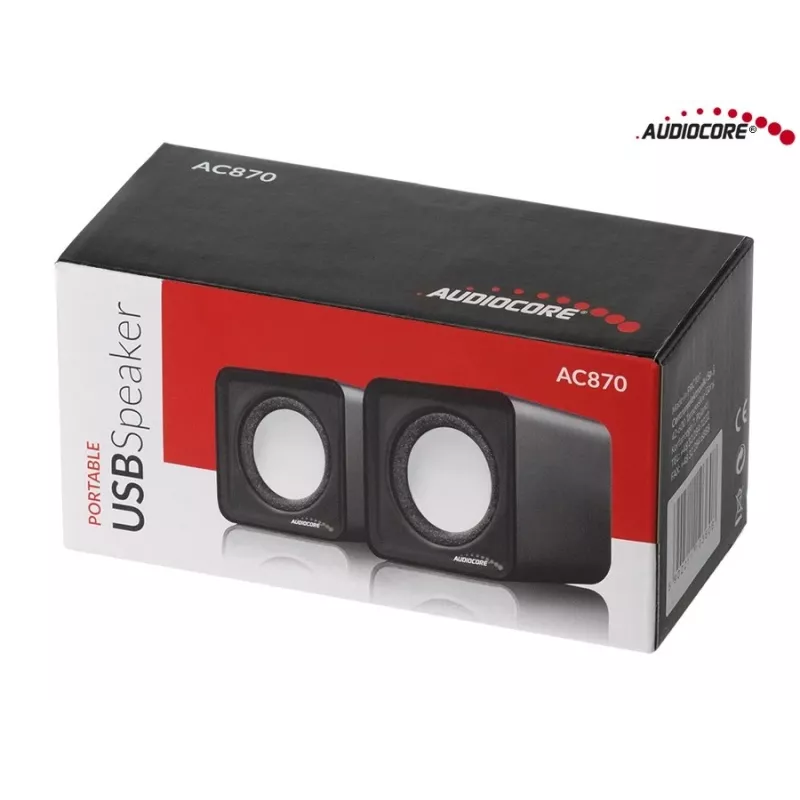 2-weg-pc-luidspreker Audiocore AC870 B — 3 W RMS, bekabelde USB-voeding, 3,5 mm ingang, 2.0 kanalen