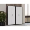 OLIV 2D CLOSED SHELVING UNIT, antraciet/wit SET