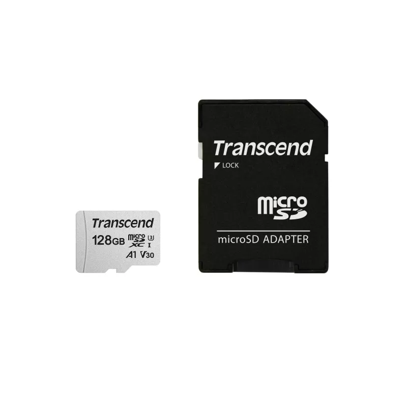 Flashgeheugen Transcend 128 GB MicroSDXC SD300S met adapter