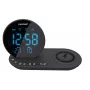 FM PLL wekkerradio/ALARM/USB/CR85BK CHARGE/draadloos opladen/binnen/buitentemperatuur/zwart