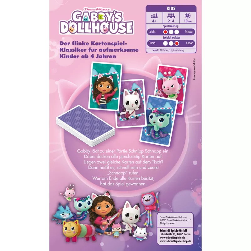 Gabby's Dollhouse Schnipp Schnapp, bordspel