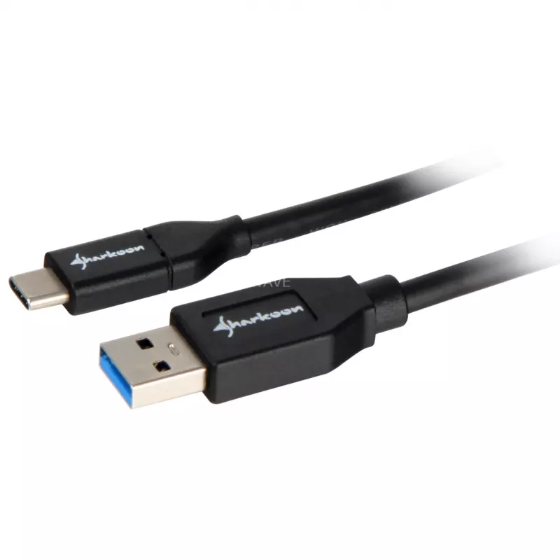 Sharkoon USB 3.2 Gen 2 kabel USB-A stekker > USB-C zwart 1 meter - kabel - digitaal/data