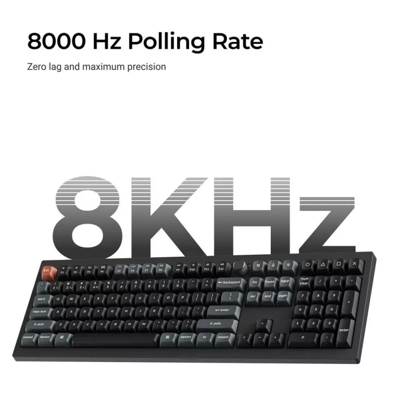 Mechanisch toetsenbord Keychron V6 Ultra 8K – Full-size 100% QWERTY, Bluetooth, RGB, zwart