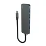 USB-hub SAVIO AK-54 — 4 x USB-A (USB 3.2 Gen 1), USB-C-host, zwart
