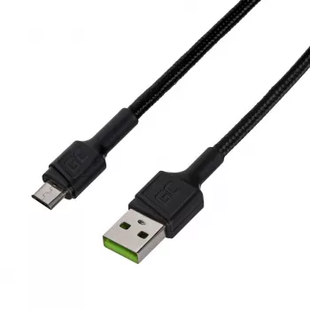 USB 2.0 kabel Green Cell KABGC23, USB A naar Micro-USB B, 0,3 m, zwart