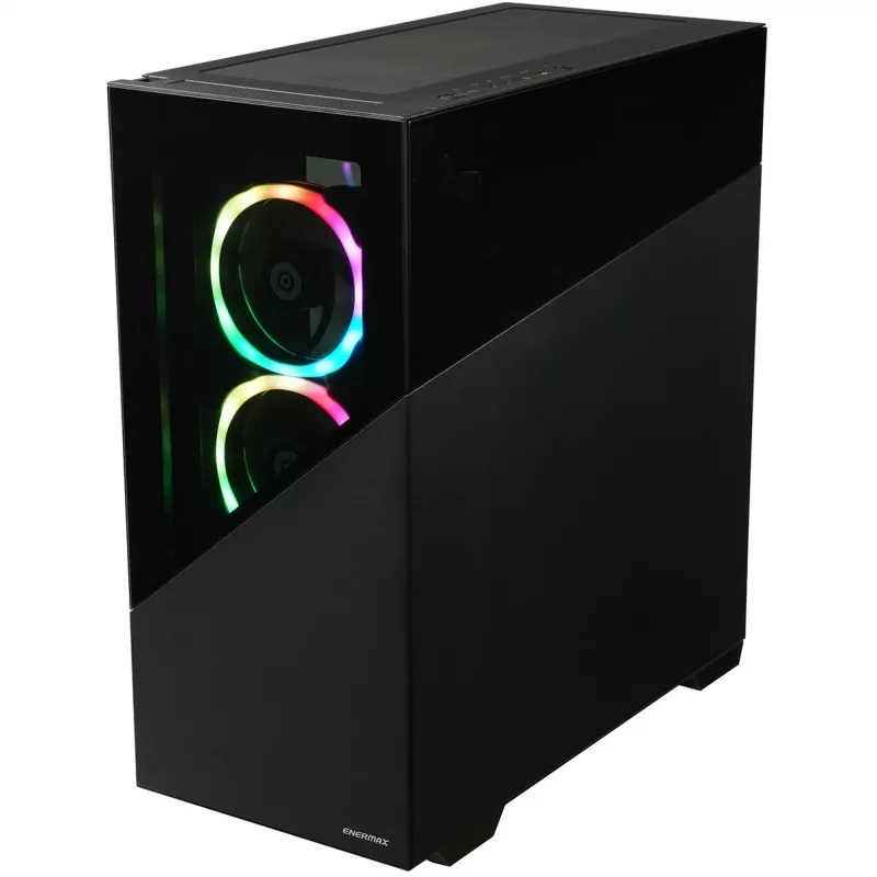 Enermax K8 - midi tower - pc - zwart - ATX - micro ATX - Mini-ITX - SPCC - gehard glas - gaming (ECA-EK8-BB-ARGB)