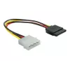 Stroomkabel SATA HDD DeLOCK B40160100 4-pins stekker recht 0,12 m