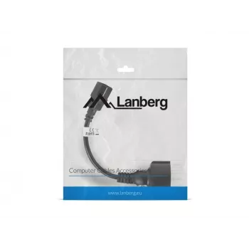 Lanberg CA-C14E-10CC-0018-BK stroomkabel zwart 0,18 m C14-koppeling (CA-C14E-10CC-0018-BK)