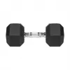 Korte dumbbell Rebel Active hex rubber 15 kg – enkele hex-dumbbell, compacte grip