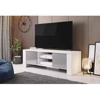 Cama TV-standaard WEST 42/130/42 wit/grijs glanzend