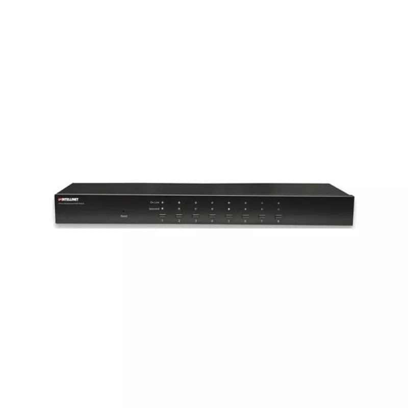 Intellinet 8-poorts rackmount KVM-switch, combo USB + PS/2, on-screen-display, kabels meegeleverd (Euro 2-pins stekker)