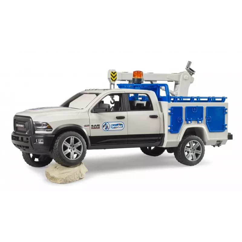 Auto Dodge RAM 2500 Service met zwaailicht en kraan BRUDER 02509