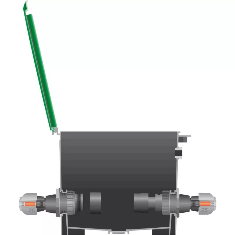 Sprinklersysteem verbinder 25 mm > 1, zwarte verbinder/grijs