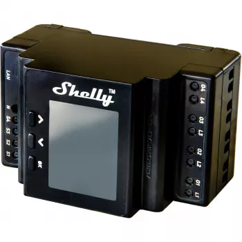 DIN-rail relaismodule Shelly 4-kanaals Pro 4PM Wi-Fi, 4 kanalen, AC 110–240 V, vermogens- en energiemeting, DIN-montage
