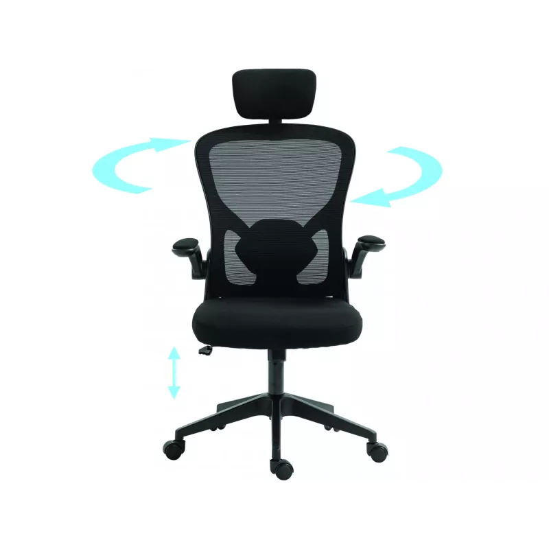 Gamingstoel Sandberg ErgoFusion Basic gevoerde zitting mesh rugleuning zwart