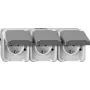 Stopcontact merten MEG2391-8029 CEE 7/3, ondersteunt CEE 7/4, IP44, 250 V, 16 A, grijs, 223×83×57 mm