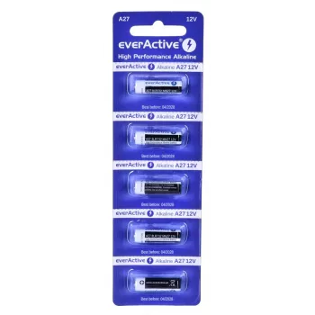 Oplaadbare batterijset everActive 27A5BL, alkalisch 12 V, cilindrisch, 5 stuks, 27,3 × 7,62 mm