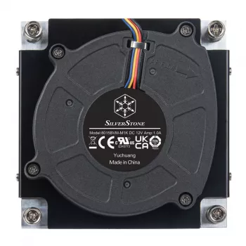 Processorkoeler SILVERSTONE SST-XE01-1700A — 8 cm ventilator, 1000–5500 tpm, dual-kogellager, zwart