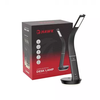 Tafellamp Hawk HW-LAMP02 zwart — dimbaar, verstelbare arm