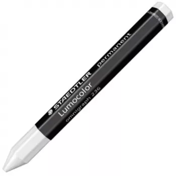 STAEDTLER Signierkreide Lumocolor permanent omnigraph, wit universeelkrijt, waterbestendig, ook voor nat hout, - 12 stuks (236-0)