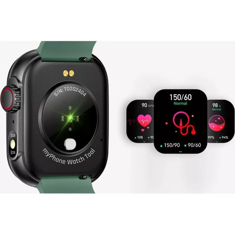 myPhone Watch Tool 5,08 cm (2 inch) IPS 24 mm digitaal 240 x 296 pixel touchscreen zwart