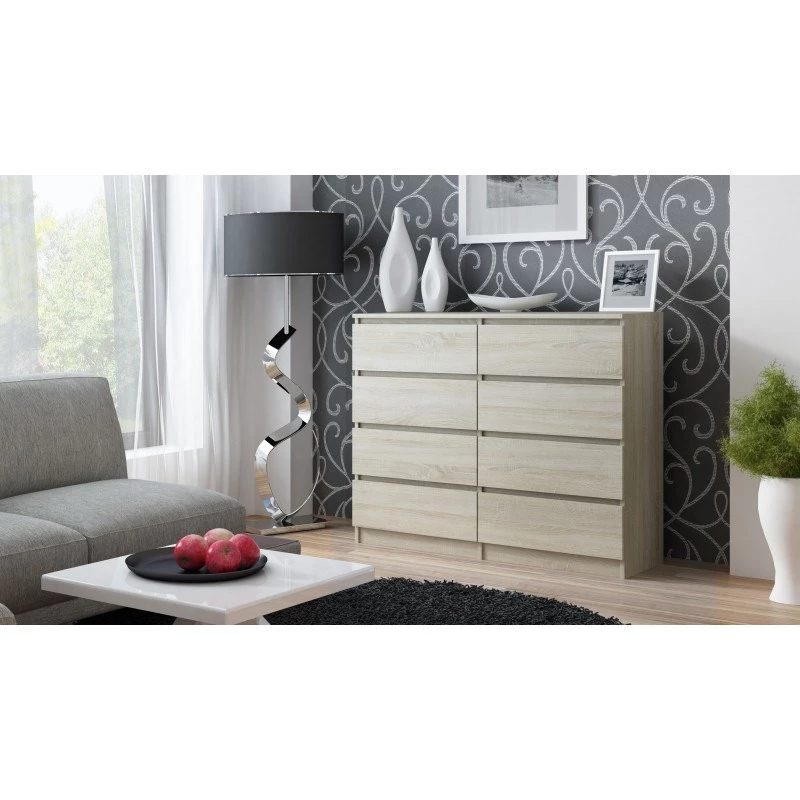 Kommode top e shop Malwa M8 120 cm in Sonoma-eiken — grote kommode
